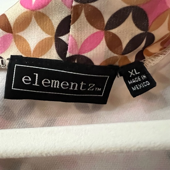 Elementz Patterned Blouse with Bow, Size XL - Picture 7 of 12